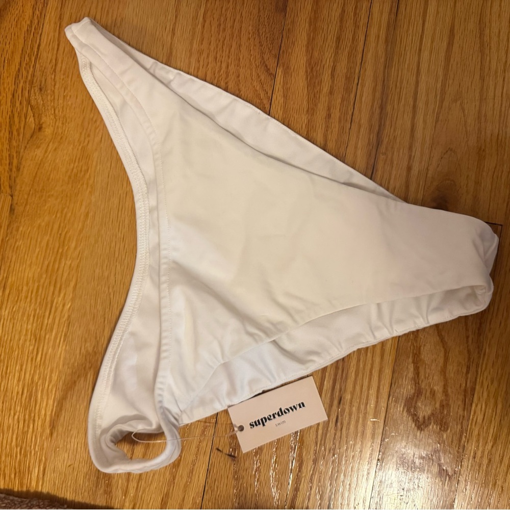Superdown Classic White Bikini Bottom